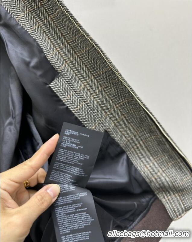 ​Buy Discount Miu Miu Houndstooth Jacket M110505 Grey 2025