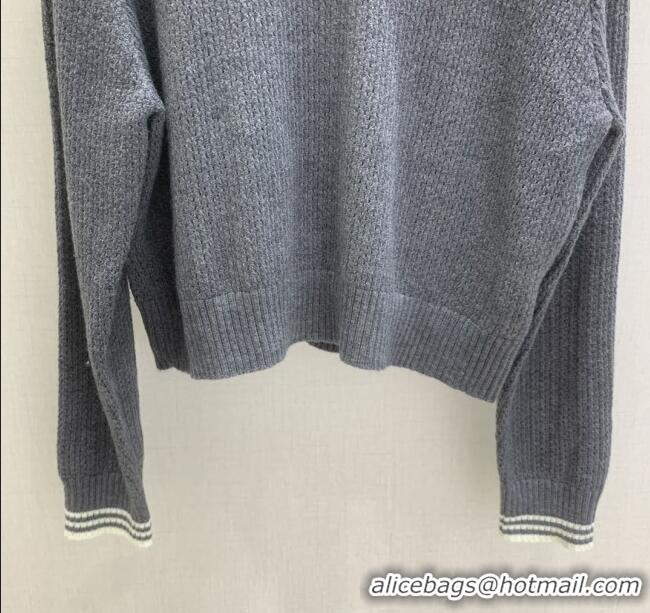 ​Grade Design Miu Miu Wool Knit Polo Shirt and Skirt Set M110506 Grey 2025