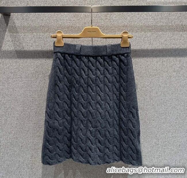 Unique Grade Miu Miu Wool Knit Skirt M110507 Grey 2025