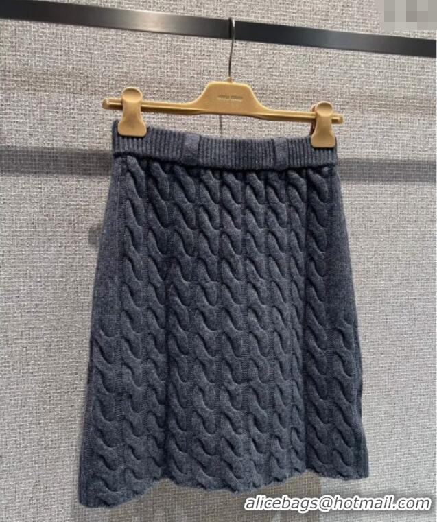 Unique Grade Miu Miu Wool Knit Skirt M110507 Grey 2025