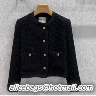 Luxury Discount Miu Miu Tweed Jacket M110510 Black 2025