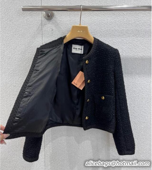 Luxury Discount Miu Miu Tweed Jacket M110510 Black 2025