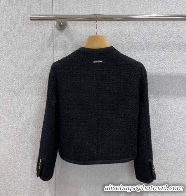 Luxury Discount Miu Miu Tweed Jacket M110510 Black 2025