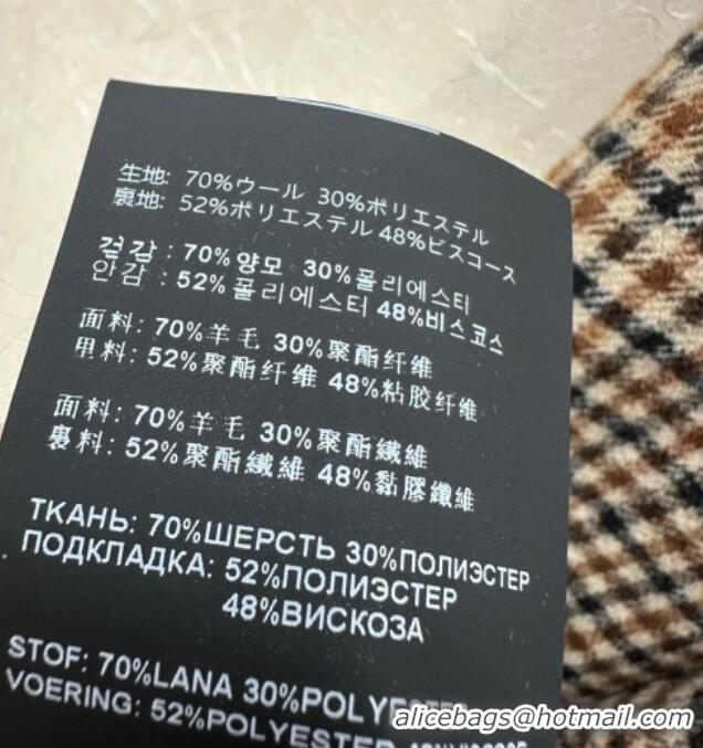 Top Grade Miu Miu Wool Plaid Long Coat M110511 Brown/Multicolor 2025