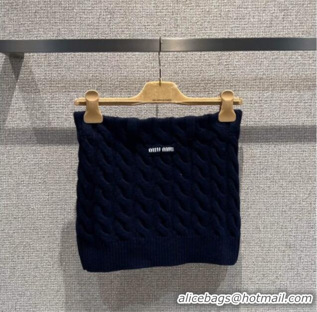 Fashion Discount Miu Miu Wool Knit Mini Skirt M110508 Blue 2025