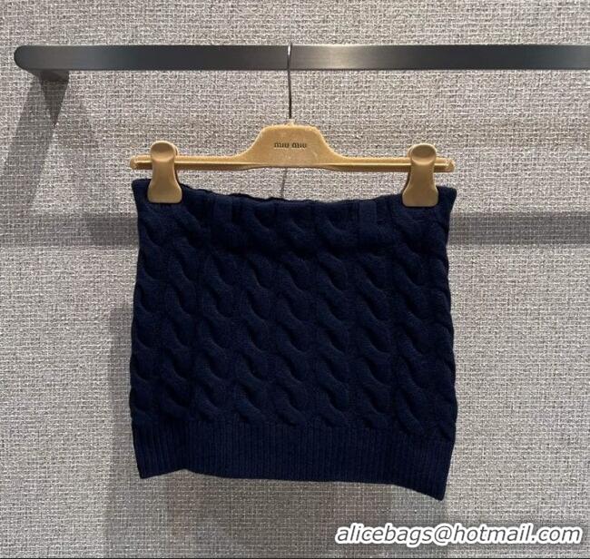 Fashion Discount Miu Miu Wool Knit Mini Skirt M110508 Blue 2025