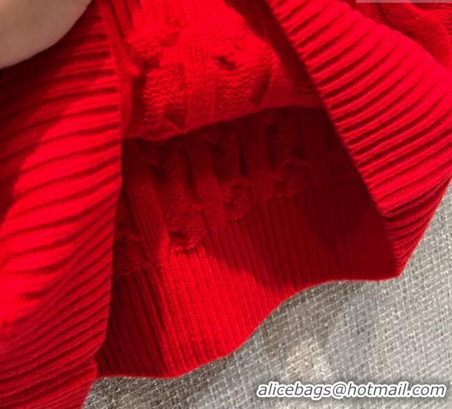 Best Price Miu Miu Wool Knit Mini Skirt M110508 Red 2025