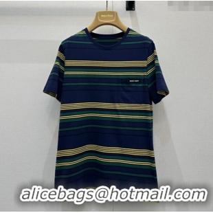 ​Market Sells Miu Miu Striped T-Shirt M110515 Yellow/Blue/Green 2025
