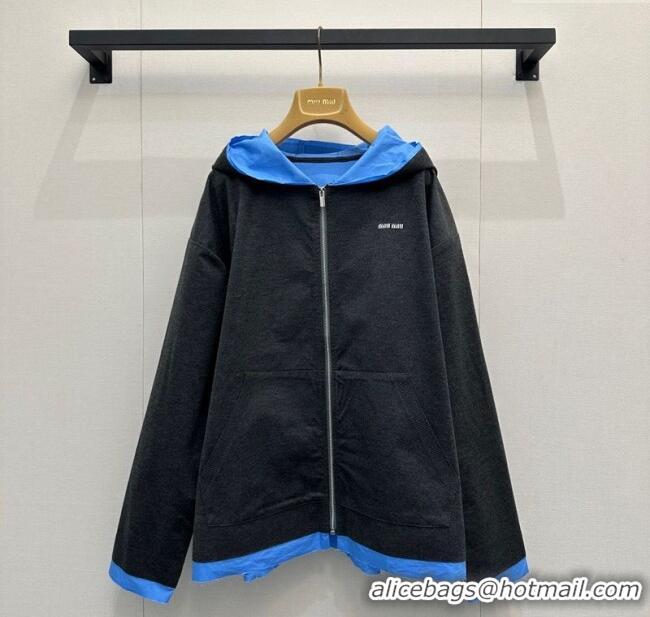 ​Best Price Miu Miu Wool Jacket M110518 Grey/Blue 2025