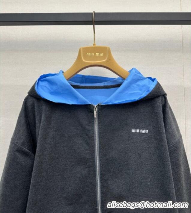 ​Best Price Miu Miu Wool Jacket M110518 Grey/Blue 2025