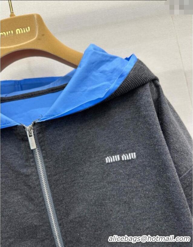 ​Best Price Miu Miu Wool Jacket M110518 Grey/Blue 2025