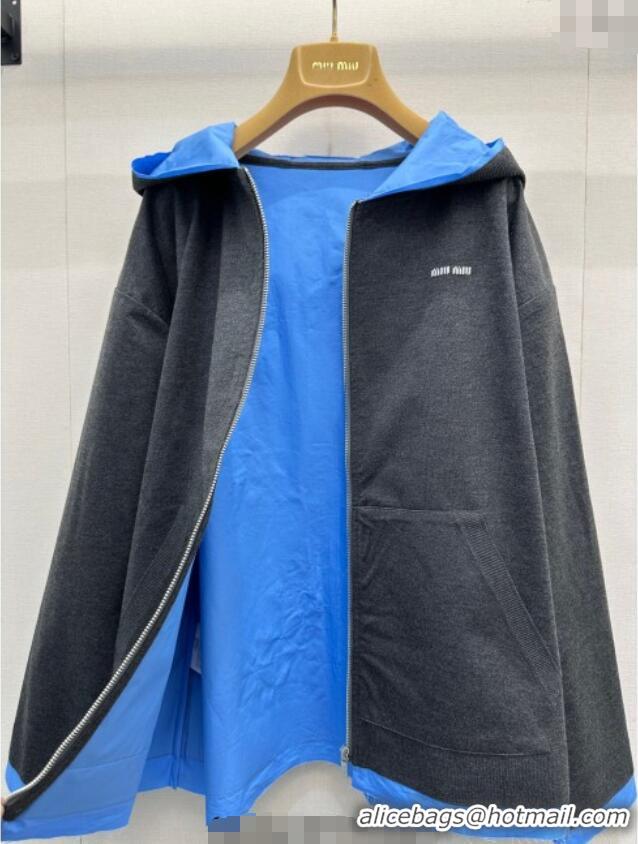 ​Best Price Miu Miu Wool Jacket M110518 Grey/Blue 2025