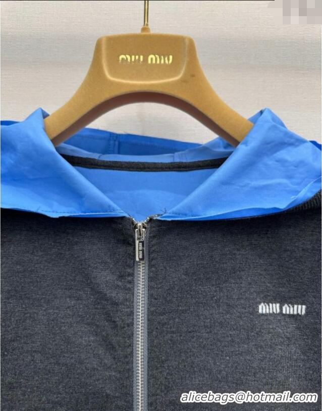 ​Best Price Miu Miu Wool Jacket M110518 Grey/Blue 2025