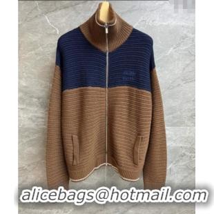 Buy Fashionable Miu Miu Wool Knit Cardigan M110520 Brown/Blue 2025