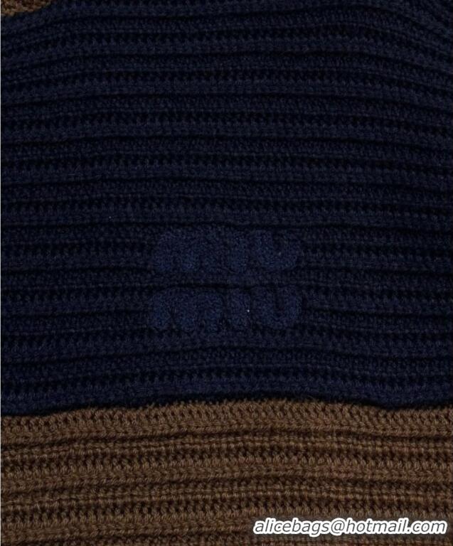 Buy Fashionable Miu Miu Wool Knit Cardigan M110520 Brown/Blue 2025