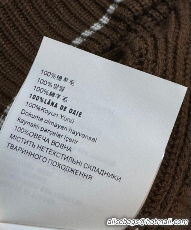 Buy Fashionable Miu Miu Wool Knit Cardigan M110520 Brown/Blue 2025