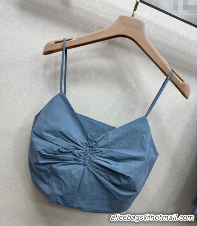 Top Design Miu Miu Cotton Vest and Skirt Set M110521 Blue 2025