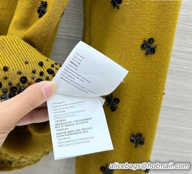 Super Quality Miu Miu Wool Cardigan with Charm M110529 Yellow 2025