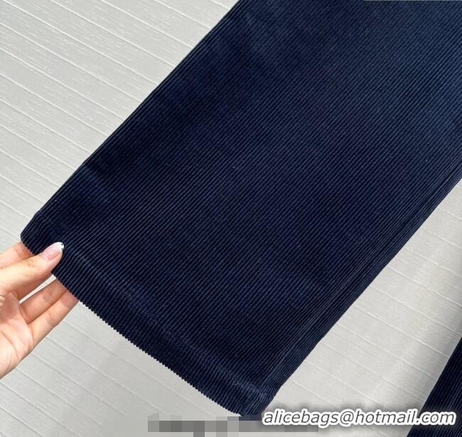 ​Super Quality Miu Miu Corduroy Pants M110531 Blue 2025