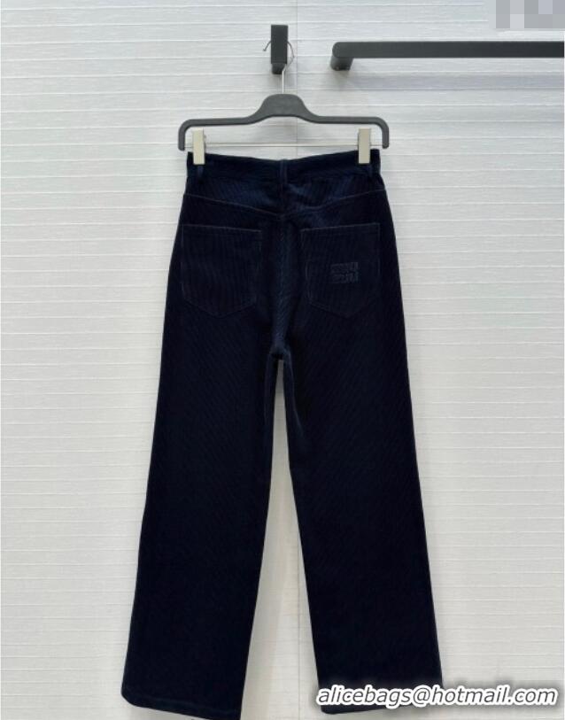 ​Super Quality Miu Miu Corduroy Pants M110531 Blue 2025