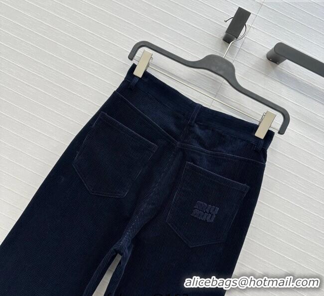 ​Super Quality Miu Miu Corduroy Pants M110531 Blue 2025