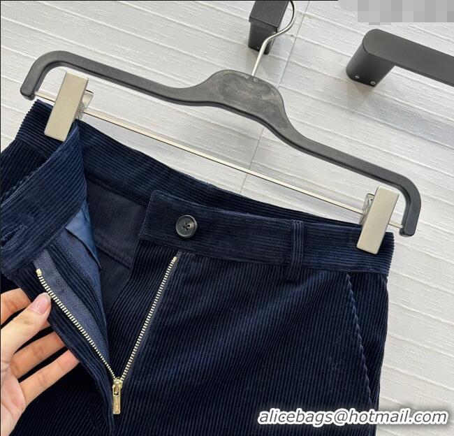 ​Super Quality Miu Miu Corduroy Pants M110531 Blue 2025