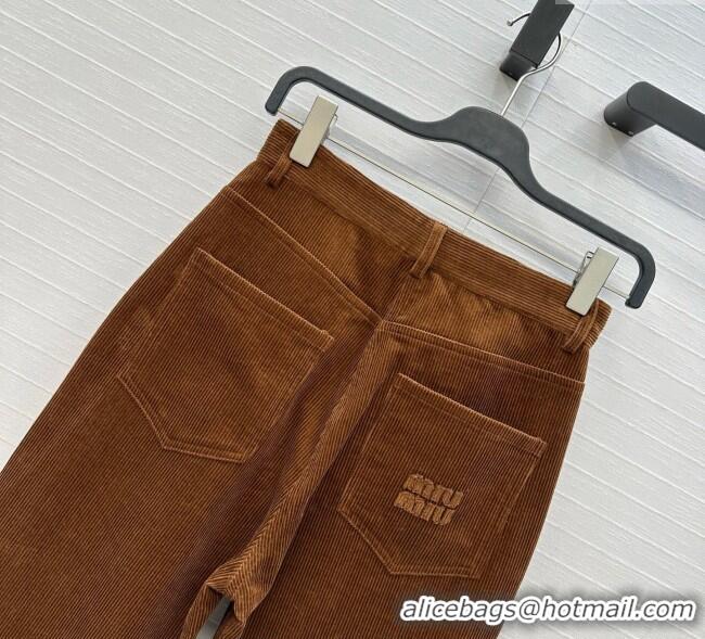 Well Crafted Miu Miu Corduroy Pants M110531 Golden Brown 2025