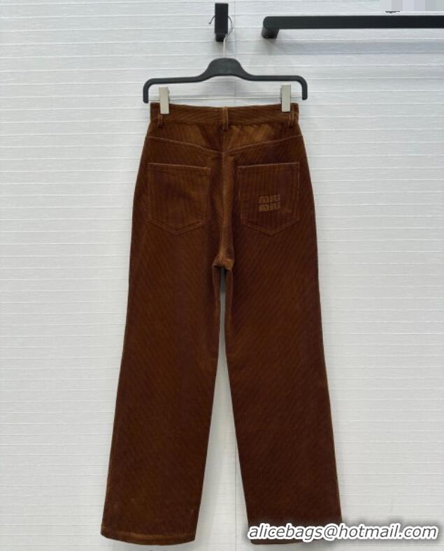 Well Crafted Miu Miu Corduroy Pants M110531 Golden Brown 2025