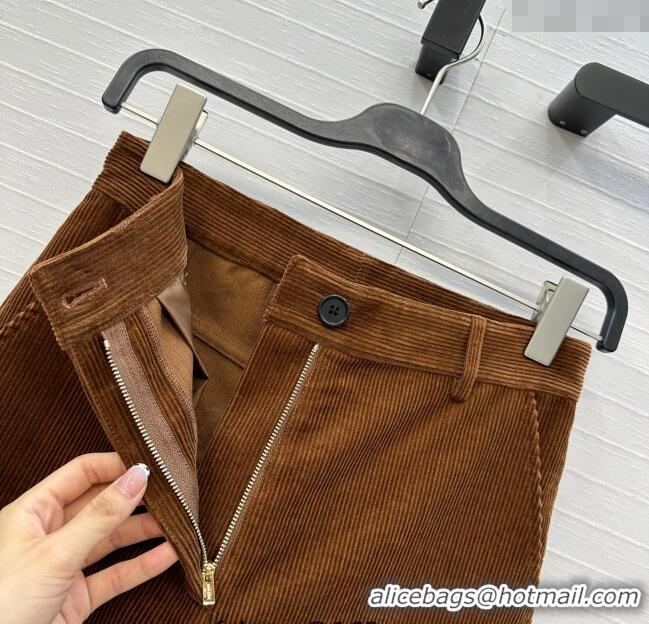 Well Crafted Miu Miu Corduroy Pants M110531 Golden Brown 2025