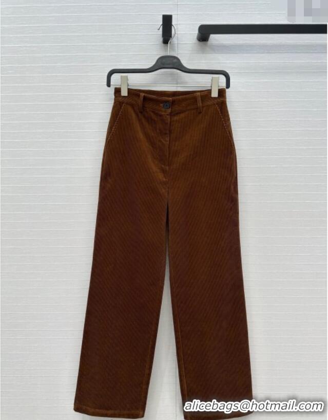 Well Crafted Miu Miu Corduroy Pants M110531 Golden Brown 2025