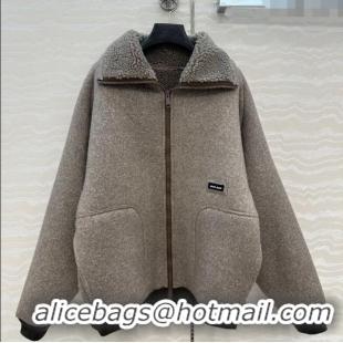 Best Product Miu Miu Wool Blend Jacket M110533 Grey 2025