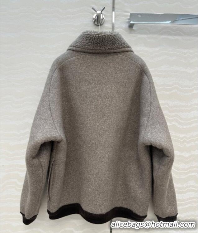 Best Product Miu Miu Wool Blend Jacket M110533 Grey 2025