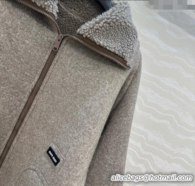 Best Product Miu Miu Wool Blend Jacket M110533 Grey 2025