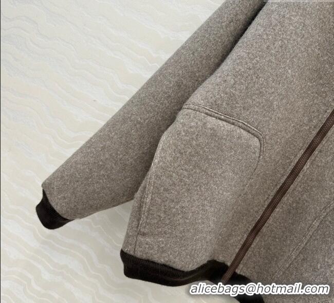 Best Product Miu Miu Wool Blend Jacket M110533 Grey 2025