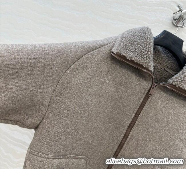 Best Product Miu Miu Wool Blend Jacket M110533 Grey 2025