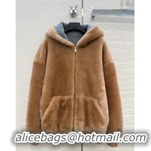 Best Grade Miu Miu Merino Wool and Cotton Jacket M110536 Brown 2025