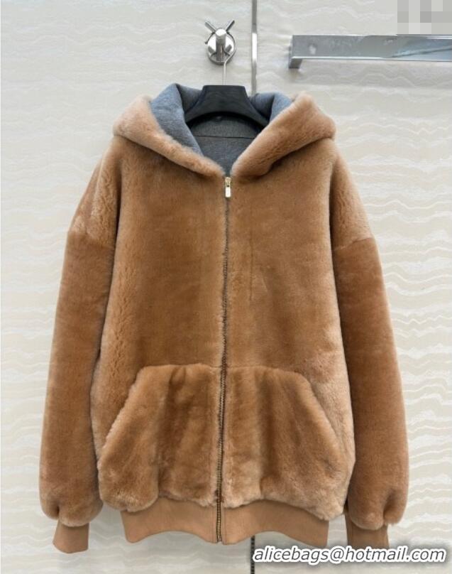 Best Grade Miu Miu Merino Wool and Cotton Jacket M110536 Brown 2025