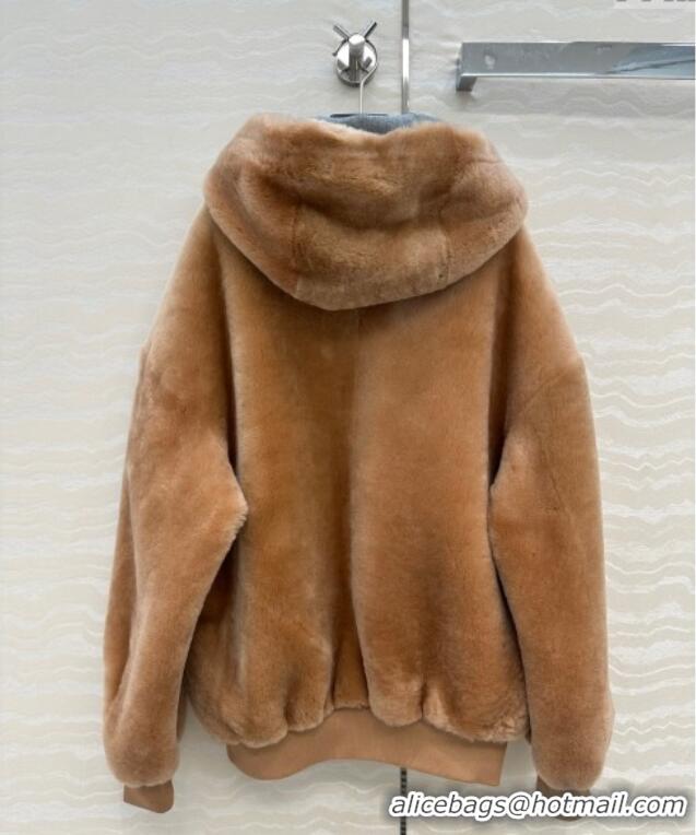 Best Grade Miu Miu Merino Wool and Cotton Jacket M110536 Brown 2025