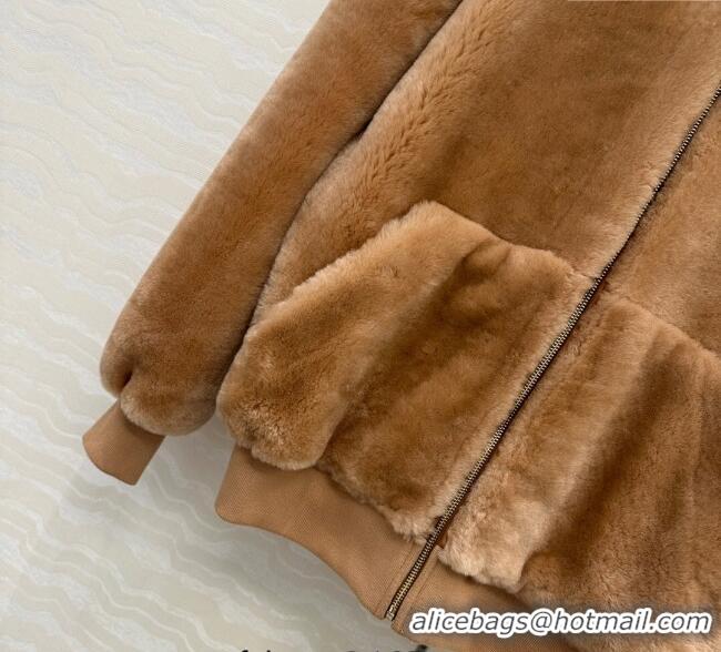 Best Grade Miu Miu Merino Wool and Cotton Jacket M110536 Brown 2025