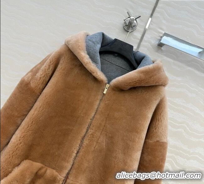 Best Grade Miu Miu Merino Wool and Cotton Jacket M110536 Brown 2025
