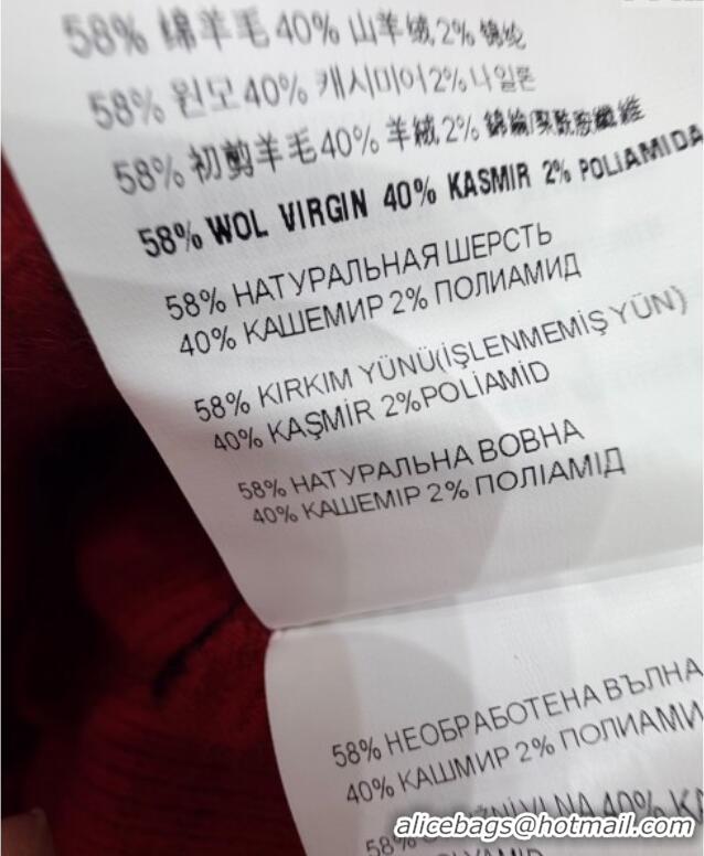 Luxury Cheap Miu Miu Wool Cashmere Striped Cardigan M110541 Red 2025