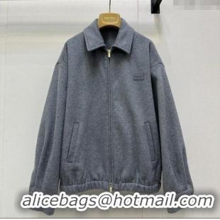 Reasonable Price Miu Miu Wool Jacket M110543 Grey 2025