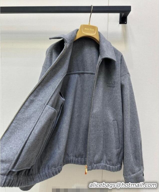 Reasonable Price Miu Miu Wool Jacket M110543 Grey 2025
