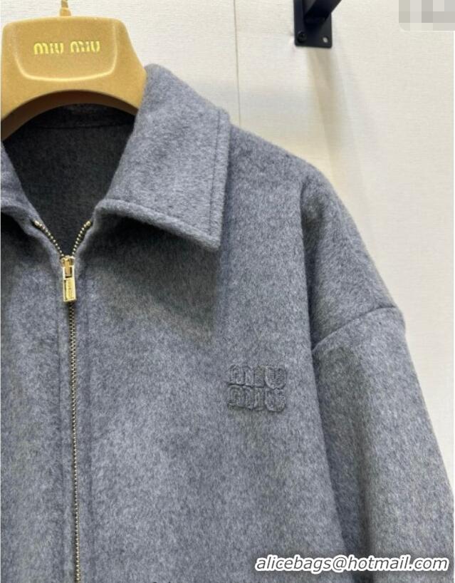 Reasonable Price Miu Miu Wool Jacket M110543 Grey 2025