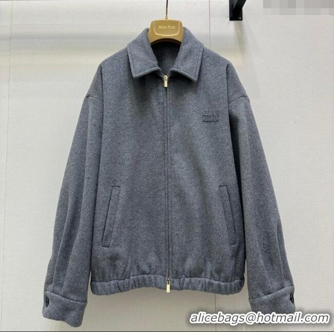 Reasonable Price Miu Miu Wool Jacket M110543 Grey 2025