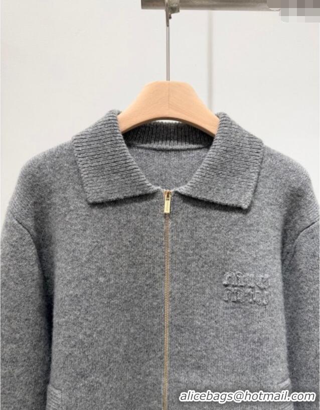 ​Market Sells Miu Miu Wool Cashmere Cardigan M110544 Grey 2025