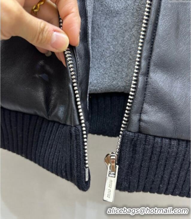 Luxury Cheap Miu Miu PU Jacket M110545 Black 2025