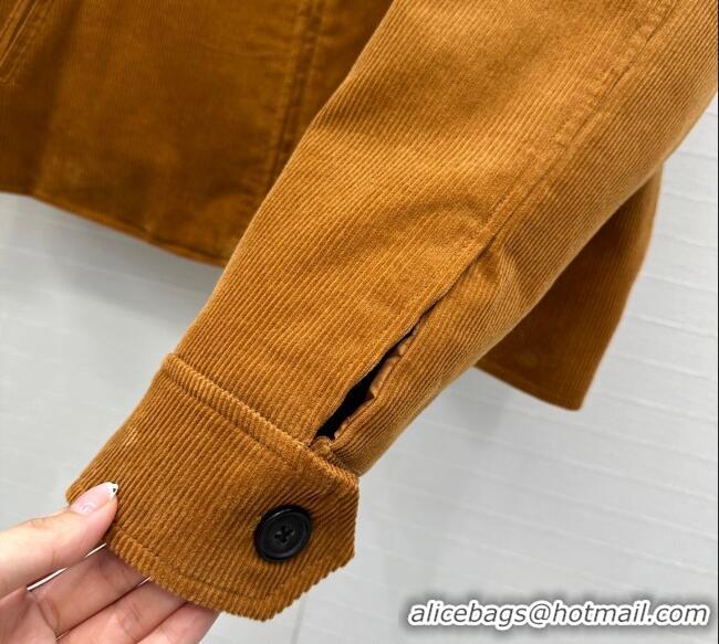 New Release Creation Miu Miu Corduroy Cotton Jacket M110546 Brown 2025