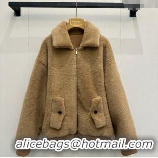 Best Product Miu Miu Teddy Fur and Wool Jacket M110547 Brown 2025