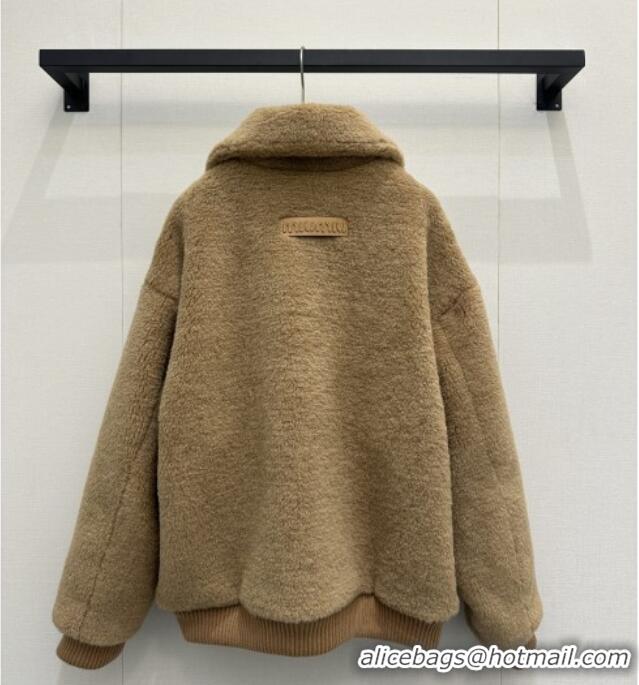 Best Product Miu Miu Teddy Fur and Wool Jacket M110547 Brown 2025